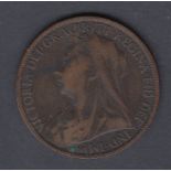 COINS: GREAT BRITAIN 1899 old head penny in good to fine condition