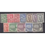 STAMPS SOMALILAND : 1938 George VI set of 12, fine lightly M/M, SG 93-104.