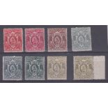 STAMPS UGANDA : 1898-1908 QV eight low values to 8a with listed shade variants, M/M, SG 84-89a.