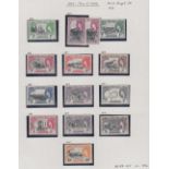 STAMPS ST HELENA : 1953 QEII set of 13 on album page, M/M with extra 1 1/2d shade, SG 153-65.