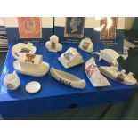 CRESTED CHINA, 10 different examples from various locations, generally good condition.