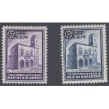 STAMPS SAN MARINO : 1934 overprinted surcharged pair, fine U/M, SG 205-06.