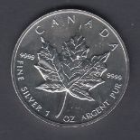 COINS : CANADA 1995 $5 Maple Leaf 1oz fine silver