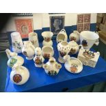 CRESTED CHINA, 16 different examples fro