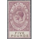 STAMPS GIBRALTAR : 1925 £5 Violet and Bl