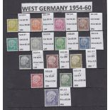 STAMPS GERMANY : 1954-60 President Heuss