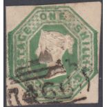 GREAT BRITAIN STAMPS : 1847 1/- Green Em