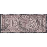 GREAT BRITAIN STAMPS : 1888 £1 Brown Lil