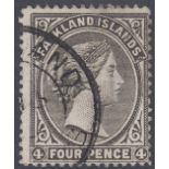 STAMPS FALKLANDS : 1891 QV 4d brownish b