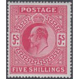 GREAT BRITAIN STAMPS : 1912 5/- Carmine