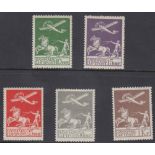 STAMPS DENMARK : 1925 AIR set of five, f