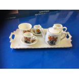 CRESTED CHINA, Tea service on tray from