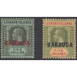 STAMPS : BARBUDA 1922 mounted mint set t