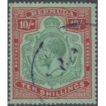 STAMPS BERMUDA : 1924 10/- Green and Red