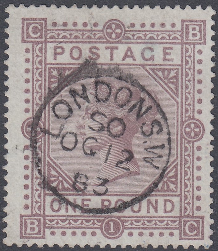 GREAT BRITAIN STAMPS : 1882 £1 Brown Lil