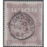 GREAT BRITAIN STAMPS : 1882 £1 Brown Lil
