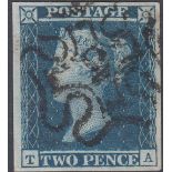 GREAT BRITAIN STAMPS : 1841 2d Blue , ve