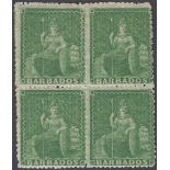 STAMPS BARBADOS : 1861 1/2d Green, fine