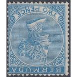 STAMPS BERMUDA : 1866 2d Dull Blue, INVE