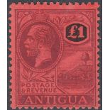 STAMPS ANTIGUA : 1922 £1 Purple and Blac