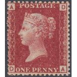 GREAT BRITAIN STAMPS : 1864 1d red plate 219,