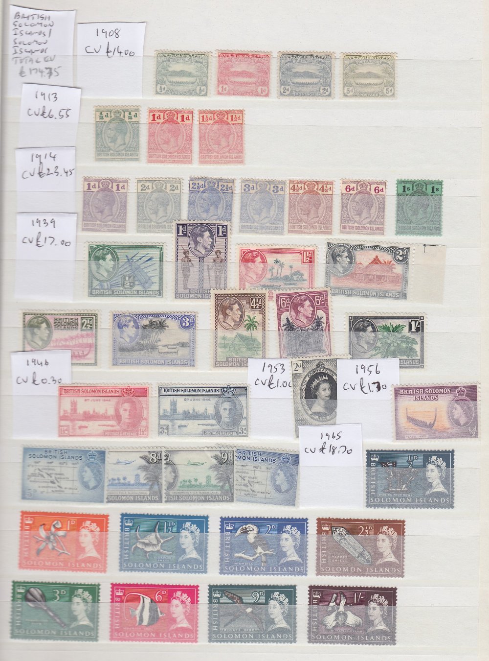 STAMPS : BRITISH COMMONWEALTH collection in green stock book U/M and M/M STC £1200+ useful lot
