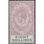 GIBRALTAR STAMPS 1924 8/- Dull Purple and Green,