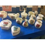 CRESTED CHINA, 12 different examples from various locations, generally good condition,