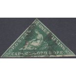 STAMPS CAPE OF GOOD HOPE 1859 1/- Deep Dark Green,