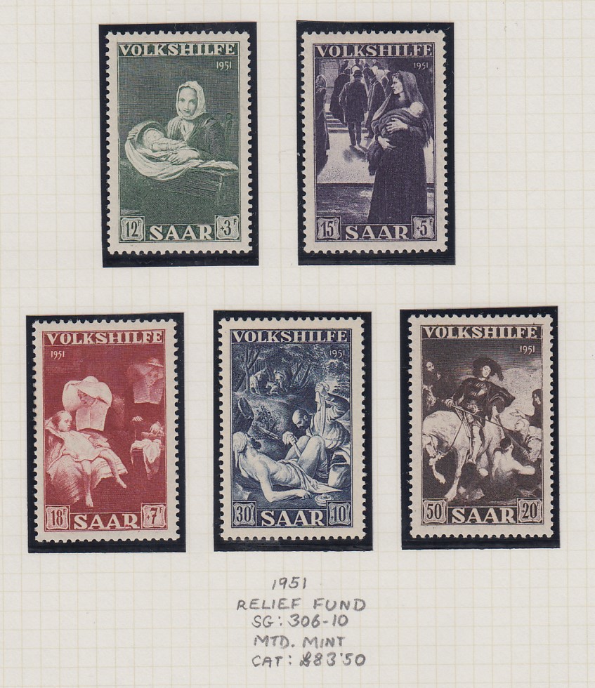 SAAR STAMPS Ex-dealers accumulation of mostly sets & singles on album pages and stock pages incl - Image 2 of 4