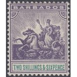 BARBADOS STAMPS 1903 2/6 Violet and Green,