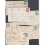 GREAT BRITAIN STAMPS : Group of six EDVII &GV postcards with a fine "Skeleton" datestamp,