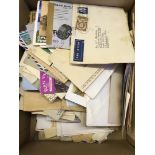 POSTAL HISTORY WORLD, box with 100s incl airmail, postal stationery, postcards, FDCs,