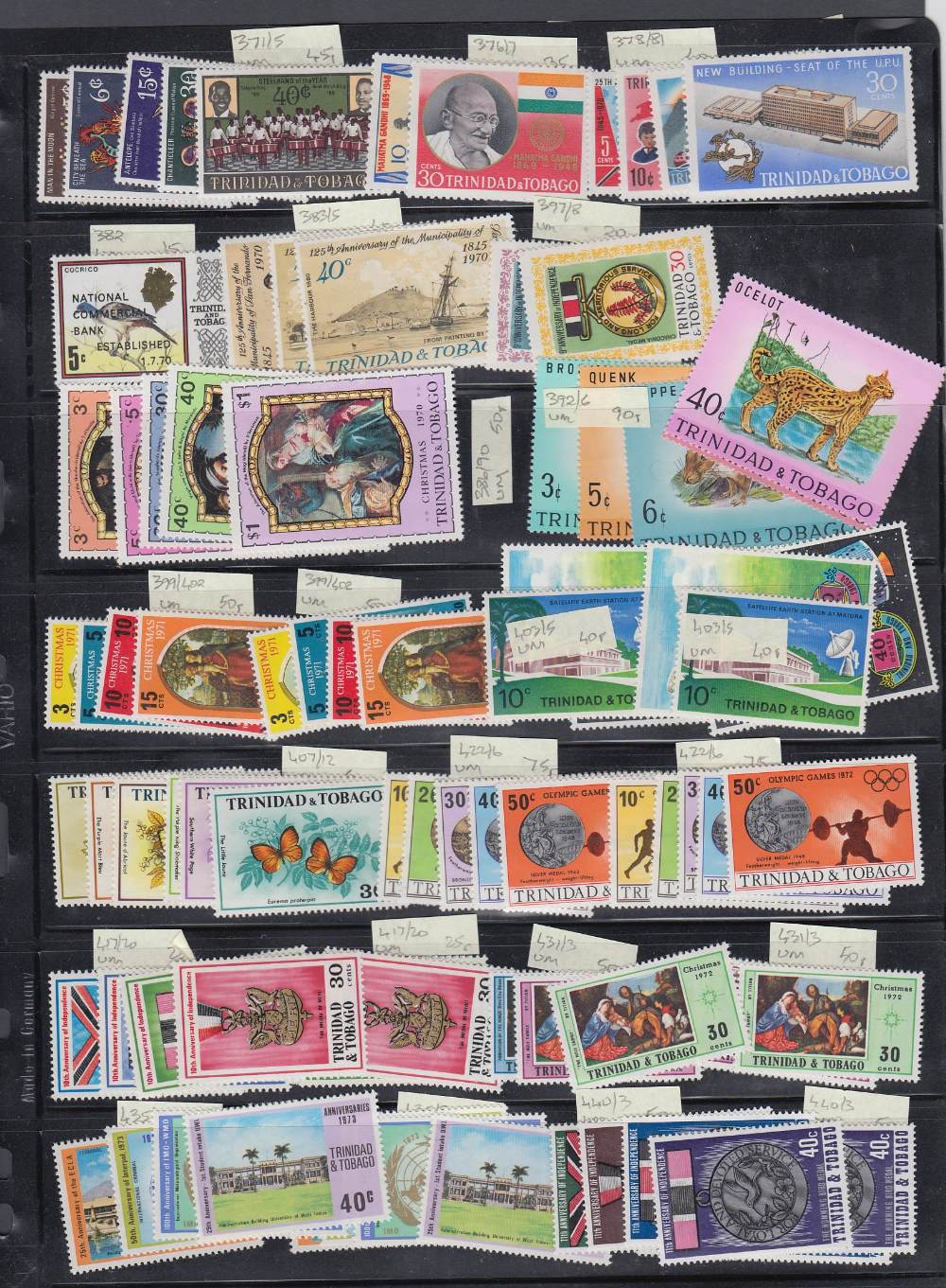 TRINIDAD AND TABAGO STAMPS Early to moderns ex-dealers stock on 29 stock pages, mint and used,