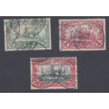 STAMPS GERMAN EAST AFRICA, 1901 1r (tiny thin), 2r and 3r all fine used, SG 23-25.