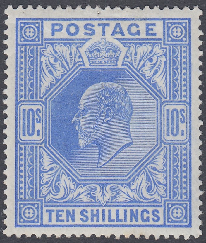 GREAT BRITAIN STAMPS : 1902 10/- Ultramarine,