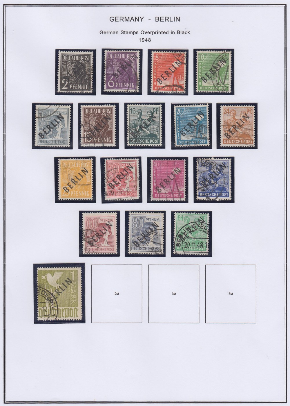 WEST BERLIN STAMPS 1948 to 1990 fine used collection in printed album.