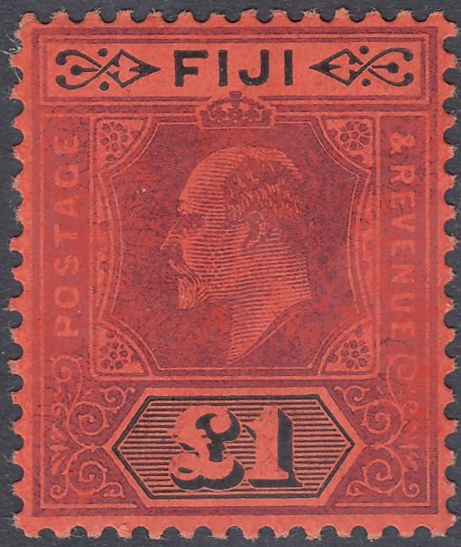 FIJI STAMPS 1912 EDVII £1 purple and black/red,