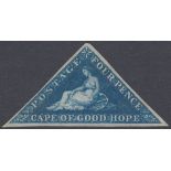 STAMPS CAPE OF GOOD HOPE 1855 4d Blue, fine full margins,