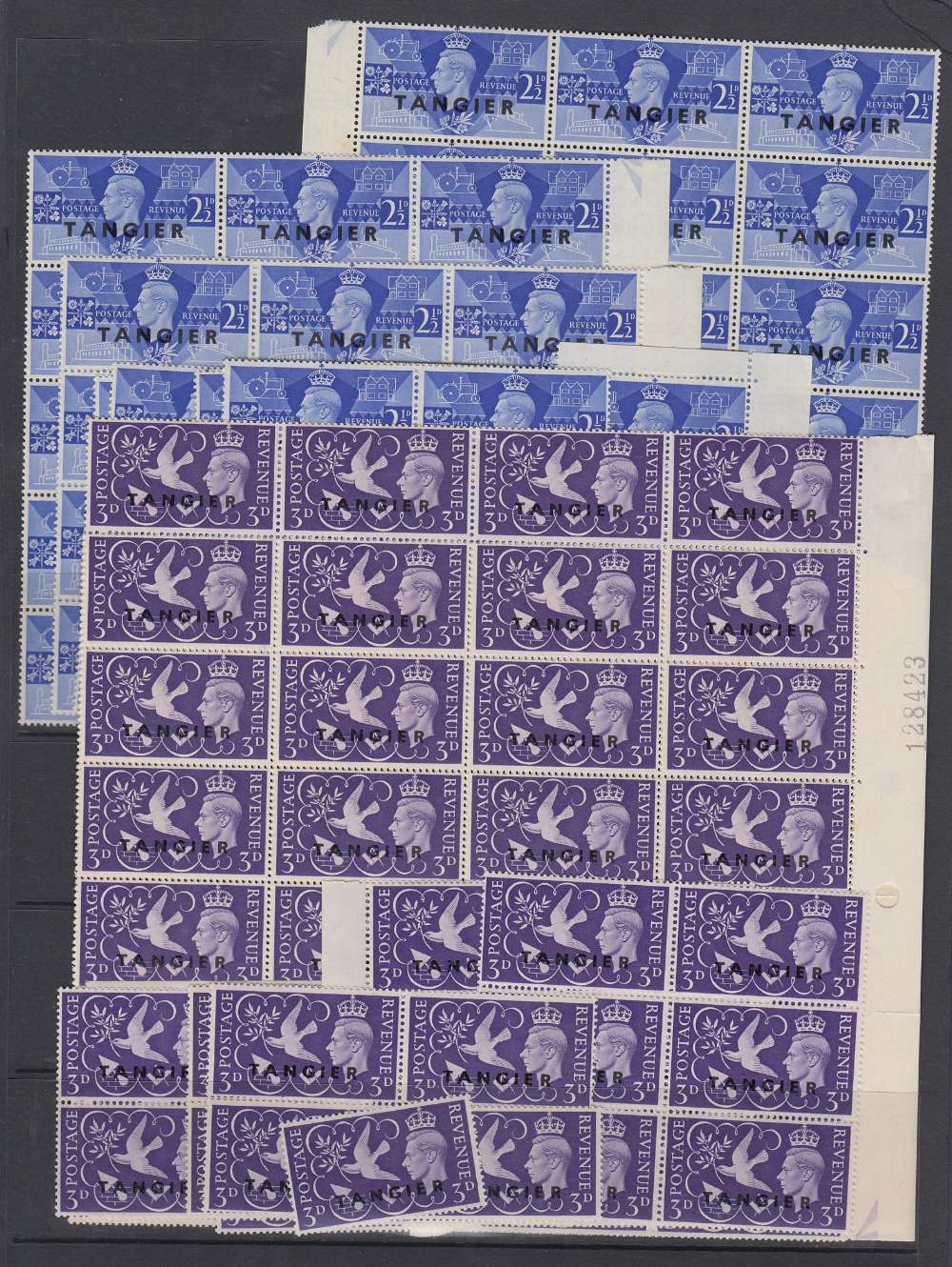 STAMPS 1946 Victory issues in part sheets for Morocco Agencies, Bechuanaland,