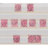 GREAT BRITAIN STAMPS : 1867-80 3d rose, selection of eight singles and a pair,