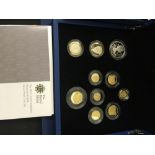 COINS : 2012 Diamond Jubilee Silver and gold plate proof coin set in blue leather style display box