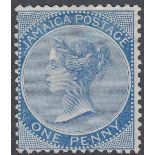 STAMPS JAMAICA 1873 1d Blue mounted mint SG 8