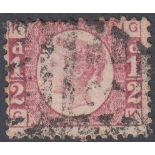GREAT BRITAIN STAMPS : 1870 1/2d plate 9 (GK) fine used example