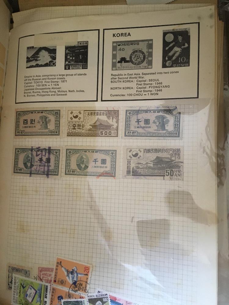 STAMPS FAR EAST, box with collections on album pages, in packets & stockcards etc. - Image 3 of 4
