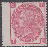 GREAT BRITAIN STAMPS : 1870 3d Rose plate 6,