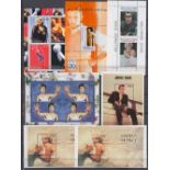 STAMPS WORLD, stockbook with 147 miniature sheets, all thematic incl film stars, royalty,