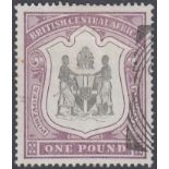 STAMPS British Central Africa 1896 £1 Black and Dull Purple,