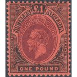STAMPS Southern Nigeria 1912 £1 Purple and Black/Red,