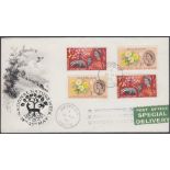 FIRST DAY COVER 1963 Nature phos and non phos sets on same illustrated cover,